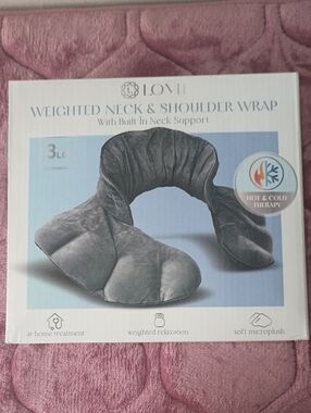 Lomi Gray Microplush Weighted Neck & Shoulder Wrap